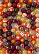 Load image into Gallery viewer, 100qty 12mm Fall #3 Mixed Beads - Acrylic Mixed Beads - Bubblegum Beads - Chunky Beads