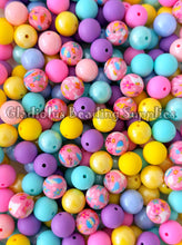 Load image into Gallery viewer, 15mm Easter Mixed Theme, Solid Color Beads, Silicone Bead, Loose Beads