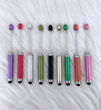 Load image into Gallery viewer, Beadable Stylus Plastic Pen - Touchscreen Pen - Blank Plastic Pen