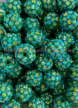 Load image into Gallery viewer, 20mm Dark Green Star Rhinestone Beads - Acrylic Beads - Bubblegum Beads - Chunky Beads