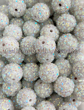 Load image into Gallery viewer, 20mm White AB Star Rhinestone Beads - Acrylic Beads - Bubblegum Beads - Chunky Beads