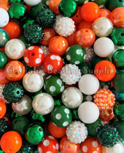 Load image into Gallery viewer, 16mm Orange/Green Mixed Beads - Random Assorted Acrylic Beads - Bubblegum Beads - Chunky Beads