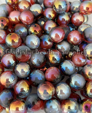 Load image into Gallery viewer, 16mm Red/Black UV Beads - Acrylic Beads - Bubblegum Beads - Chunky Beads