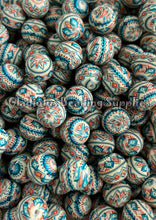 Load image into Gallery viewer, 15mm Aztec Print Silicone Bead