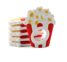 Load image into Gallery viewer, Popcorn Teether - Silicone Teether - Food Grade Teether - Sensory Pendant Teether