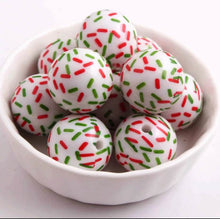 Load image into Gallery viewer, 20mm 25 Quantity Christmas Beads Bubblegum Beads - Acrylic Solid Beads - Chunky Beads