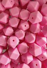 Load image into Gallery viewer, 10 Qty 17mm Hexagon Silicone Bead, Teething Beads, BPA Free, Loose Beads.