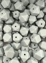 Load image into Gallery viewer, 10 Qty 17mm Hexagon Silicone Bead, Teething Beads, BPA Free, Loose Beads.