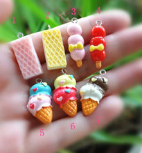 Load image into Gallery viewer, 7 Pcs Ice Cream Charm In Resin Material - Ice Cream Design For Crafting Supplies *Flat Back* CR002