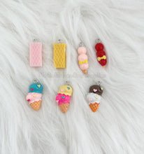 Load image into Gallery viewer, 7 Pcs Ice Cream Charm In Resin Material - Ice Cream Design For Crafting Supplies *Flat Back* CR002