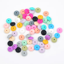 Load image into Gallery viewer, 10 Qty 12mm Lentil Beads - Spacer Beads - Silicone Beads
