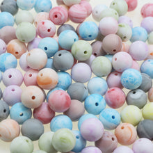 Load image into Gallery viewer, 10 Qty Marble Color 12mm/15mm Silicone Bead, Loose Beads.