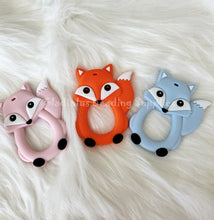 Load image into Gallery viewer, Fox Teether, Silicone Teether BPA free , Food Grade Teether, Sensory Pendant Teether