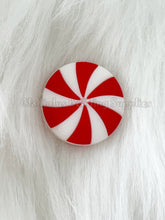 Load image into Gallery viewer, 1 Pc 28mm*28mm - Peppermint Candy - Christmas Beads - Silicone Beads - Focal Beads