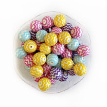 Load image into Gallery viewer, 10 Qty 20mm Chevron Bubblegum Beads - Acrylic Solid Beads