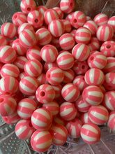Load image into Gallery viewer, 50qty 12mm Watermelon Beads - Acrylic Solid Beads - Bubblegum Beads - Chunky Beads