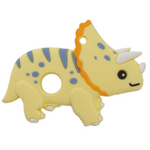 Load image into Gallery viewer, Triceratops Teether - Silicone Teether - Food Grade Teether - Sensory Pendant Teether