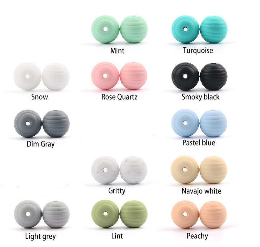 Light Grey 15mm Round Silicone Beads, Gray Round Silicone Beads, Beads  Wholesale