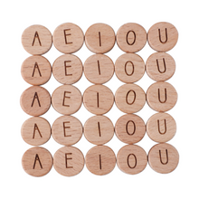 Load image into Gallery viewer, A-Z 15mm Wood Round Flat Alphabet Beads - DIY Jewelry