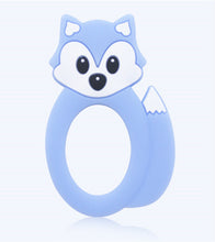 Load image into Gallery viewer, Fox Teether, Silicone Teether BPA free , Food Grade Teether, Sensory Pendant Teether
