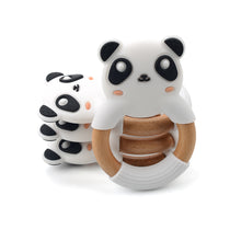 Load image into Gallery viewer, Panda Ring Teether, Silicone Teether BPA free , Food Grade Teether, Sensory Pendant Teether