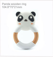 Load image into Gallery viewer, Panda Ring Teether, Silicone Teether BPA free , Food Grade Teether, Sensory Pendant Teether