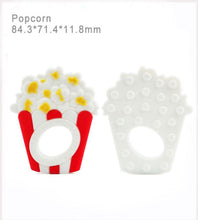 Load image into Gallery viewer, Pop Corn Teether, Silicone Teether BPA free , Food Grade Teether, Sensory Pendant Teether