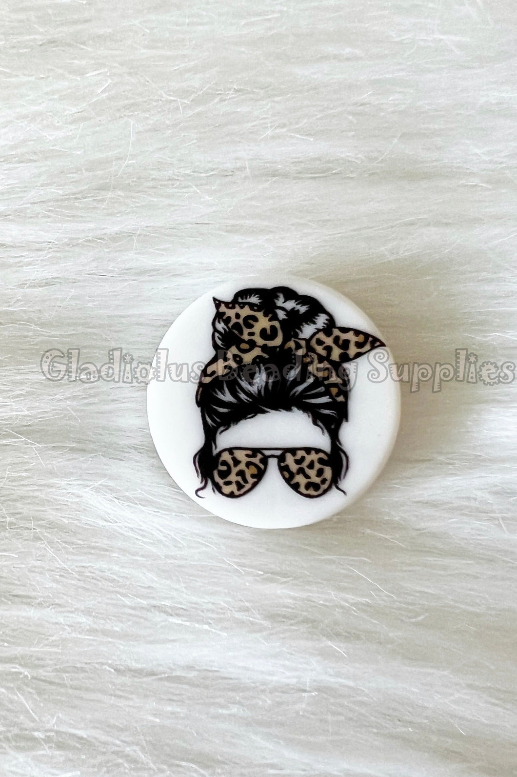 1 Pc 26mm - Cheetah Mom Life Beads - Silicone Beads - Focal Beads