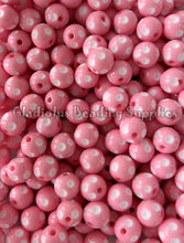 Load image into Gallery viewer, 12mm Pink Polka Acrylic Beads - Polka Beads - Bubblegum Beads - Chunky Beads
