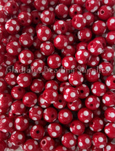 Load image into Gallery viewer, 12mm Red Polka Acrylic Beads - Polka Beads - Bubblegum Beads - Chunky Beads
