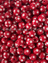 Load image into Gallery viewer, 12mm Red Polka Acrylic Beads - Polka Beads - Bubblegum Beads - Chunky Beads
