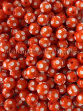 Load image into Gallery viewer, 12mm Orange Polka Acrylic Beads - Polka Beads - Bubblegum Beads - Chunky Beads
