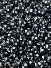 Load image into Gallery viewer, 12mm Black Polka Acrylic Beads - Polka Beads - Bubblegum Beads - Chunky Beads
