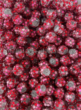 Load image into Gallery viewer, 25 Qty 12mm Pink/Red Rhinestone Acrylic Beads - Acrylic Rhinestone Beads - Bubblegum Beads (Copy)
