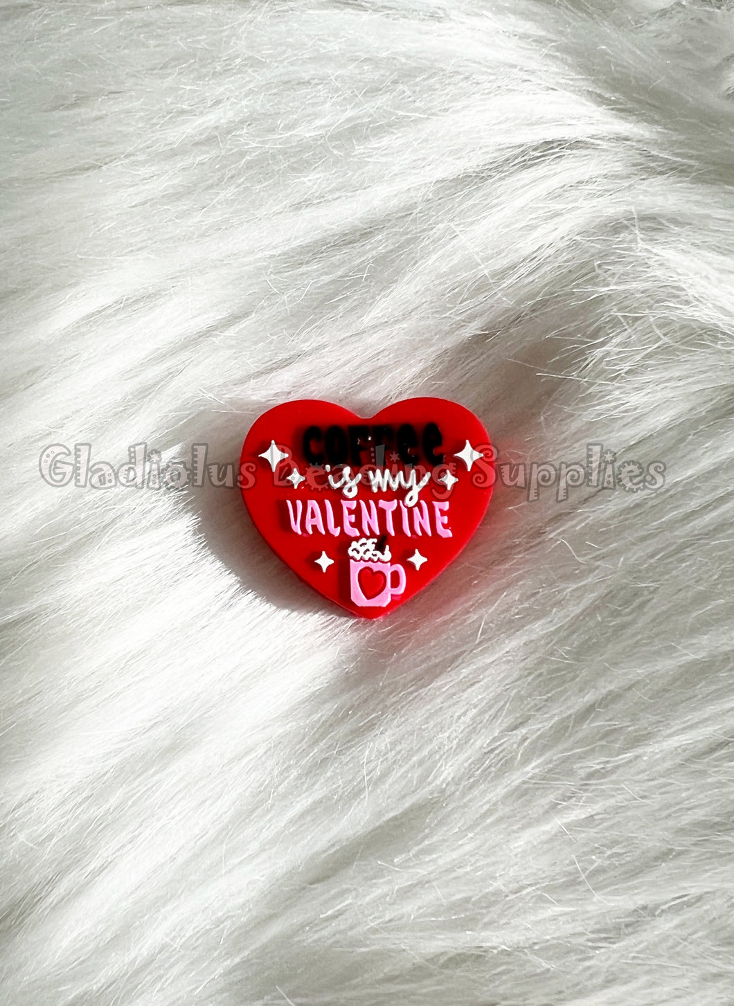 1 Pc 30mm - Coffee Is My Valentine Focal Beads - Silicone Beads - Focal Beads - Valentine Beads