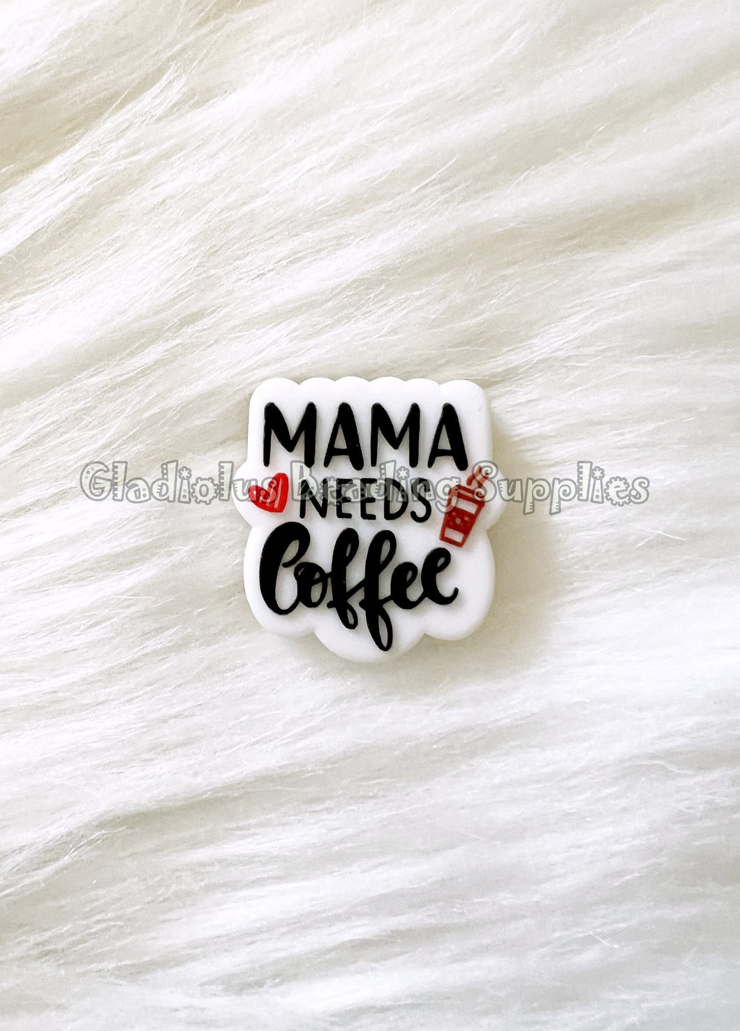 1 Pc 28mm*29mm - Mama Needs Coffee Beads - Silicone Beads - Focal Beads