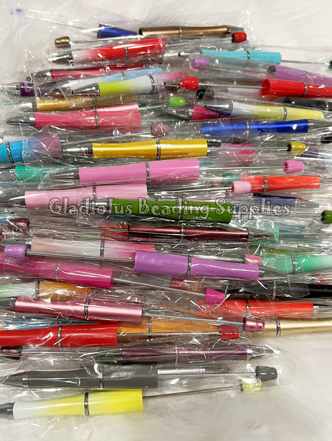 20 Qty Randomly Assorted Beadable Plastic Pen - Blank Plastic Pen (On Sale)