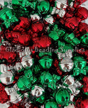 Load image into Gallery viewer, 16mm-20mm Christmas Bell Print Beads - Acrylic Beads - Bubblegum Beads - Chunky Beads
