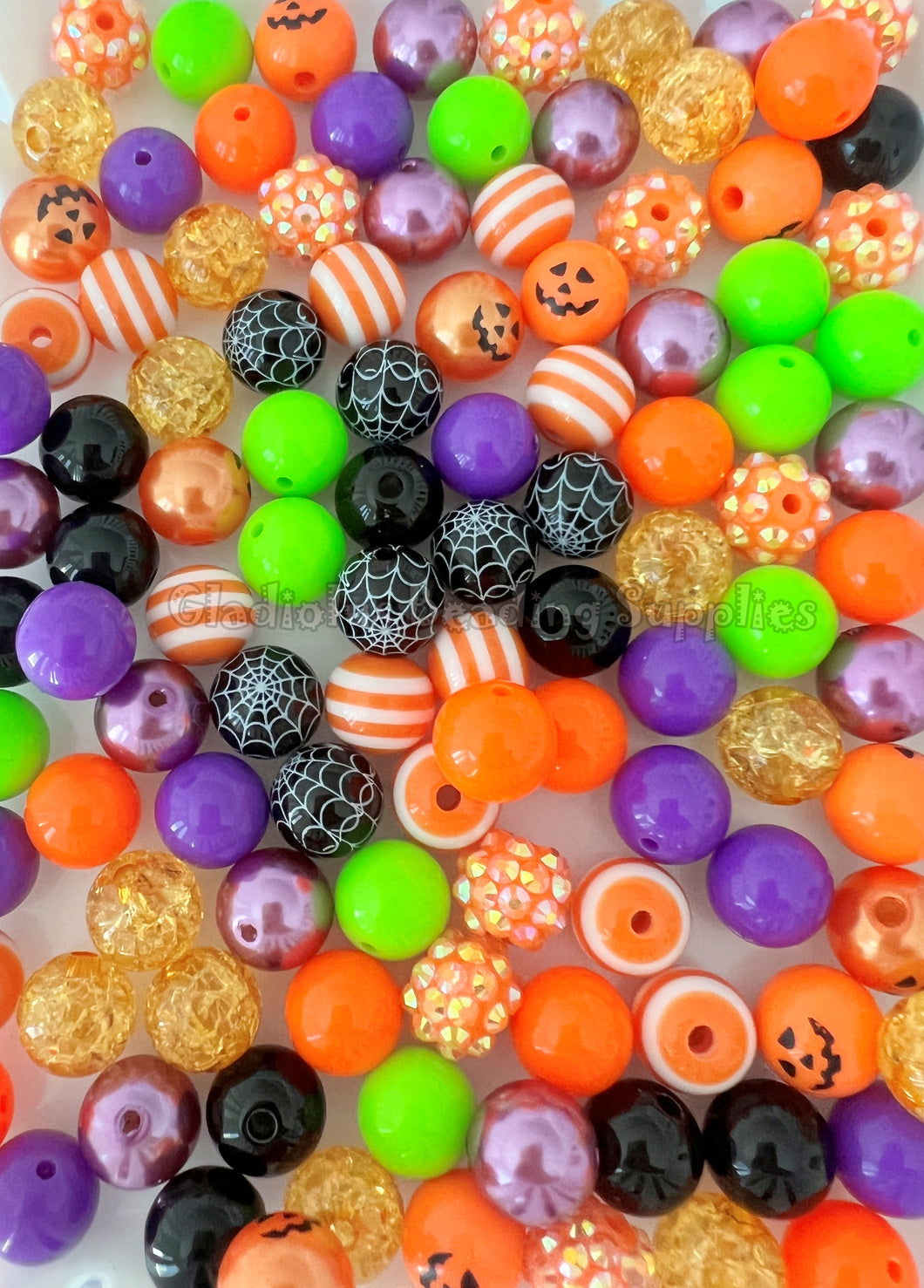 100qty 12mm Set #7 Halloween Mixed Beads - Acrylic Solid Beads - Bubblegum Beads - Chunky Beads #1230