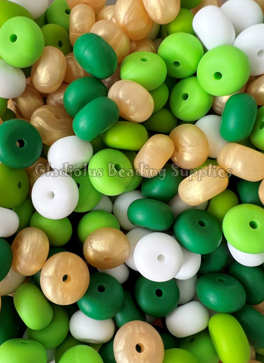 14mm Abacus St. Patrick's Day Theme Mixed Solid Color Beads, Silicone Bead