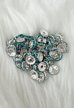Load image into Gallery viewer, 25 Pcs 10mm Rhinestone Spacer - Round Spacers - Metal Alloy Beads
