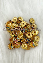 Load image into Gallery viewer, 25 Pcs 10mm Rhinestone Spacer - Round Spacers - Metal Alloy Beads
