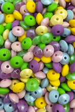 Load image into Gallery viewer, 12mm Pastel Lentil Beads - Opal/Solid Mixed - Spacer Beads - Silicone Beads - Easter Theme
