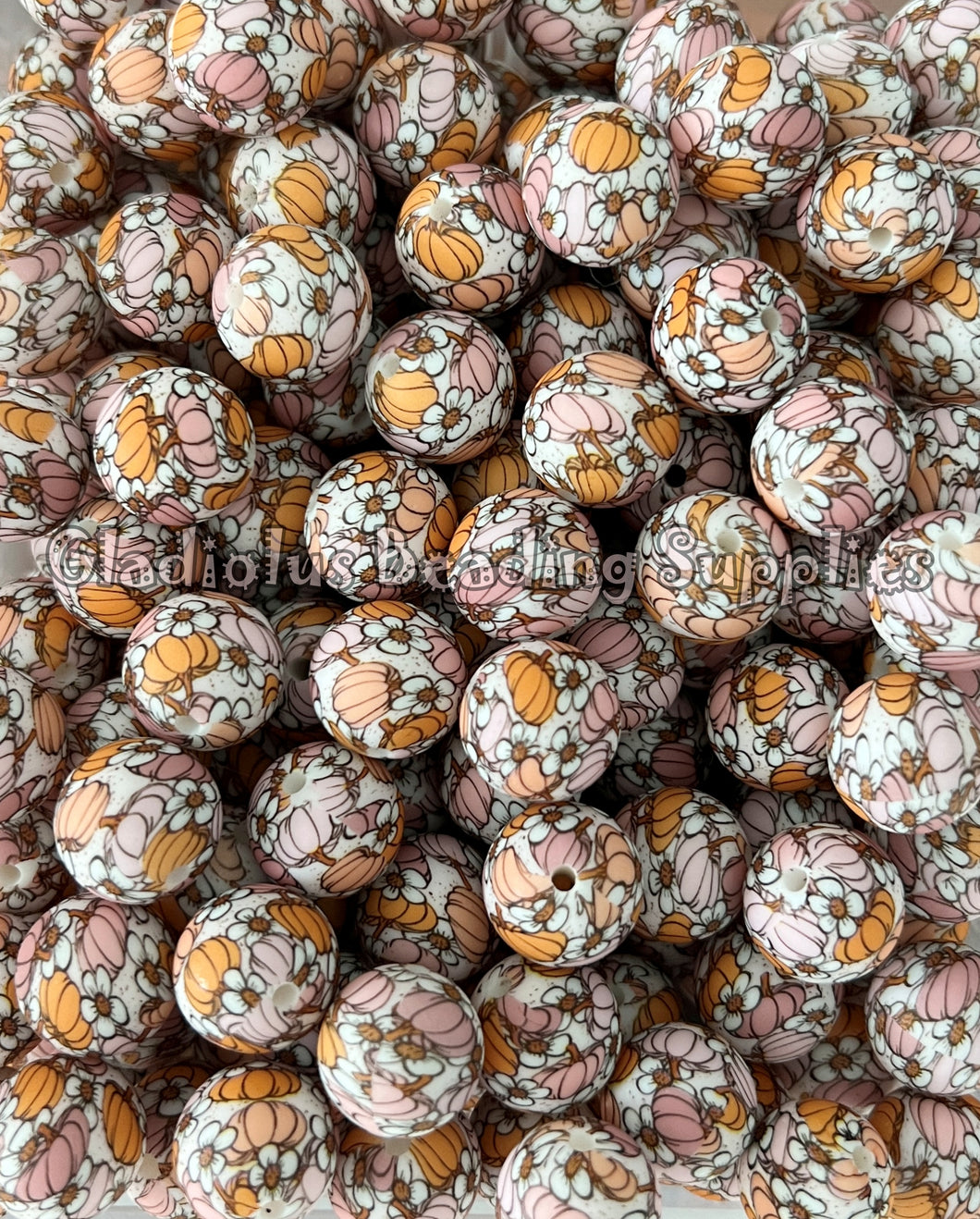 15mm Pumpkin Silicone Bead, Loose Beads - Fall theme