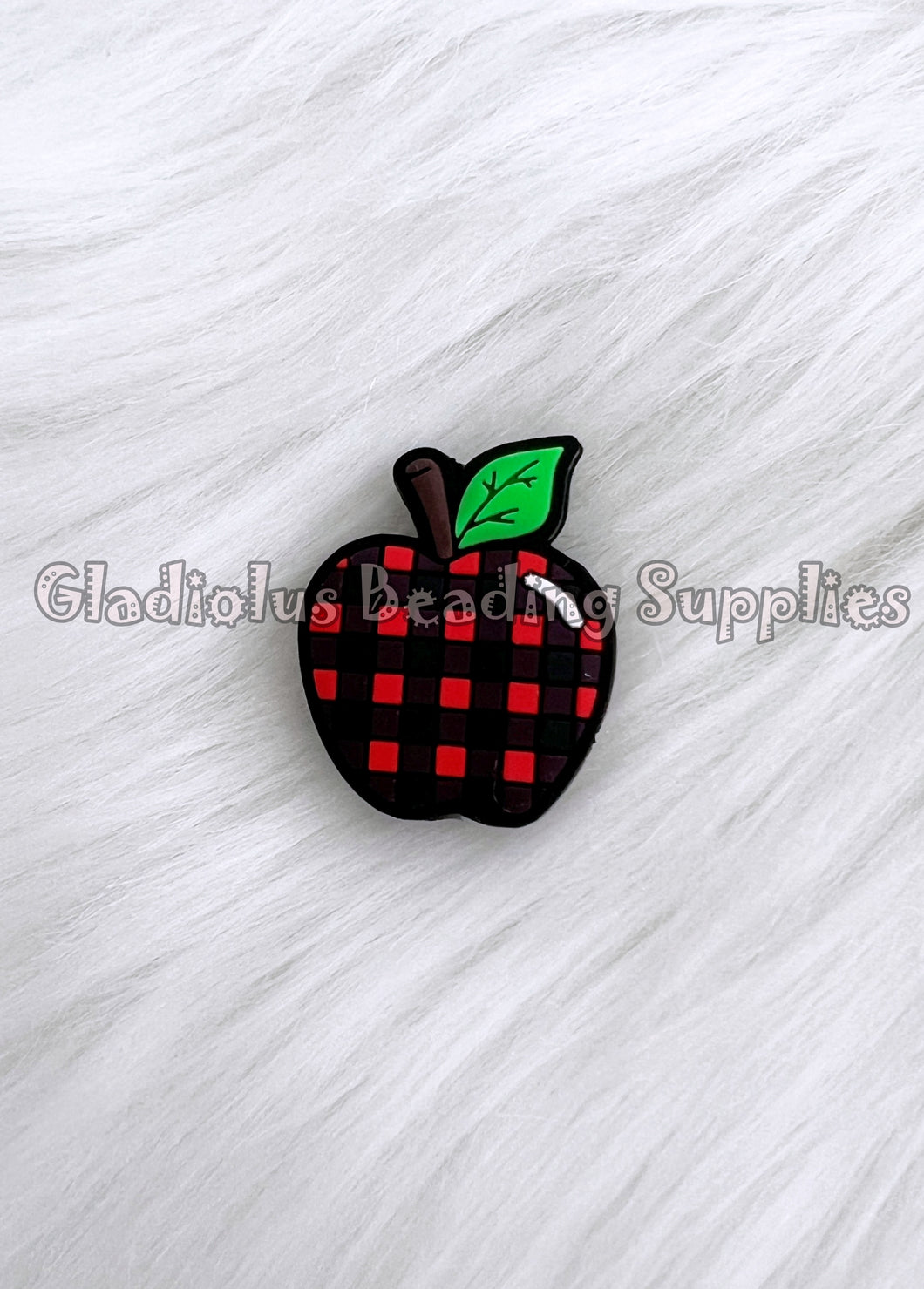 1 Pc 28mm - Apple Plaid - Silicone Beads - Focal Beads - Teacher Beads