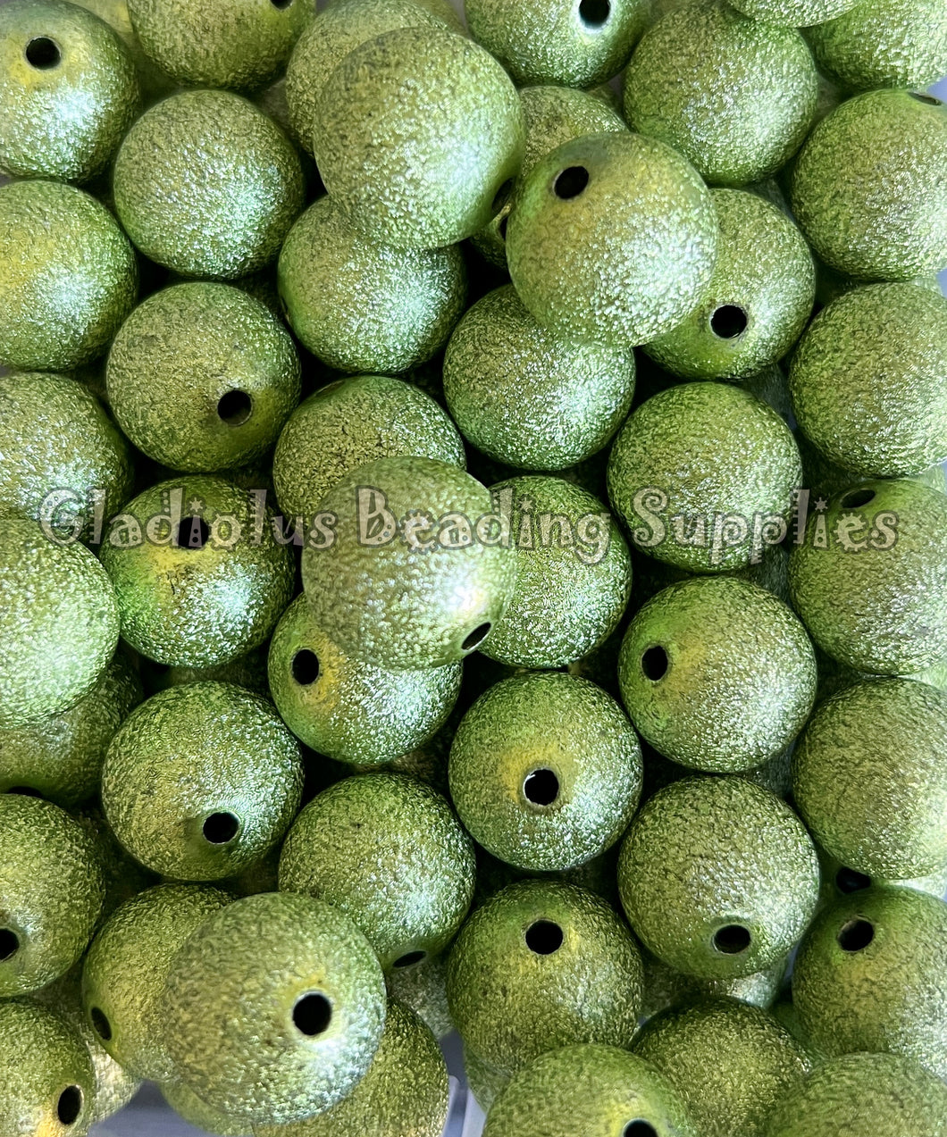 20mm Lime Wrinkle Beads - Acrylic Beads - Bubblegum Beads - Chunky Beads