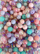 Load image into Gallery viewer, 16mm Pink/Blue/Purple Mixed Beads - Mermaid Theme - Random Assorted Acrylic Beads - Bubblegum Beads - Chunky Beads
