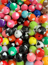 Load image into Gallery viewer, 16mm Mixed Heart Beads - Acrylic Beads - Bubblegum Beads - Chunky Beads
