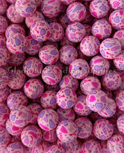 Load image into Gallery viewer, 15mm Heart Colorful Print Silicone Bead, Loose Beads, Valentine's Day Beads
