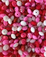 Load image into Gallery viewer, 12mm Valentine Mixed Lentil Beads - Opal/Solid Beads - Spacer Beads - Silicone Beads (Copy)

